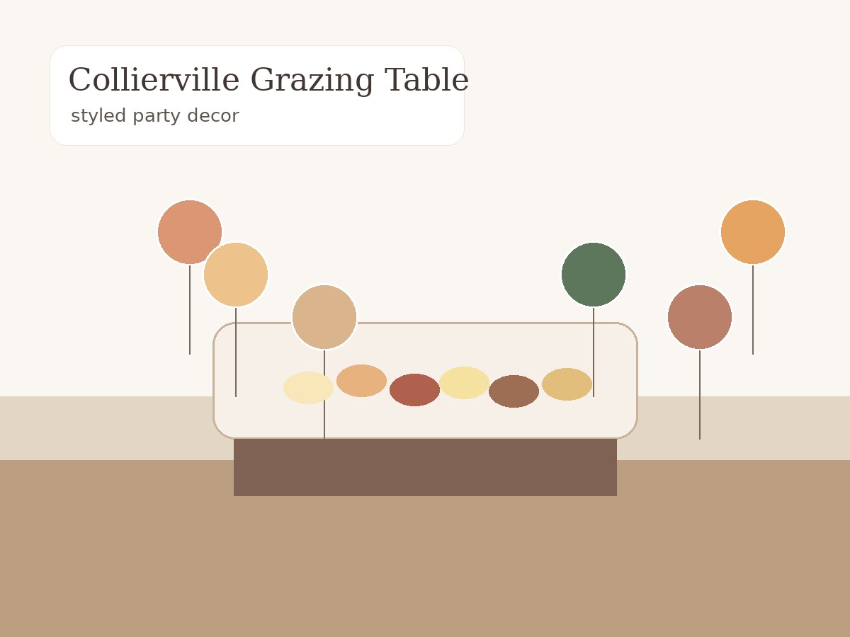 Collierville grazing table party decor and styled event presentation