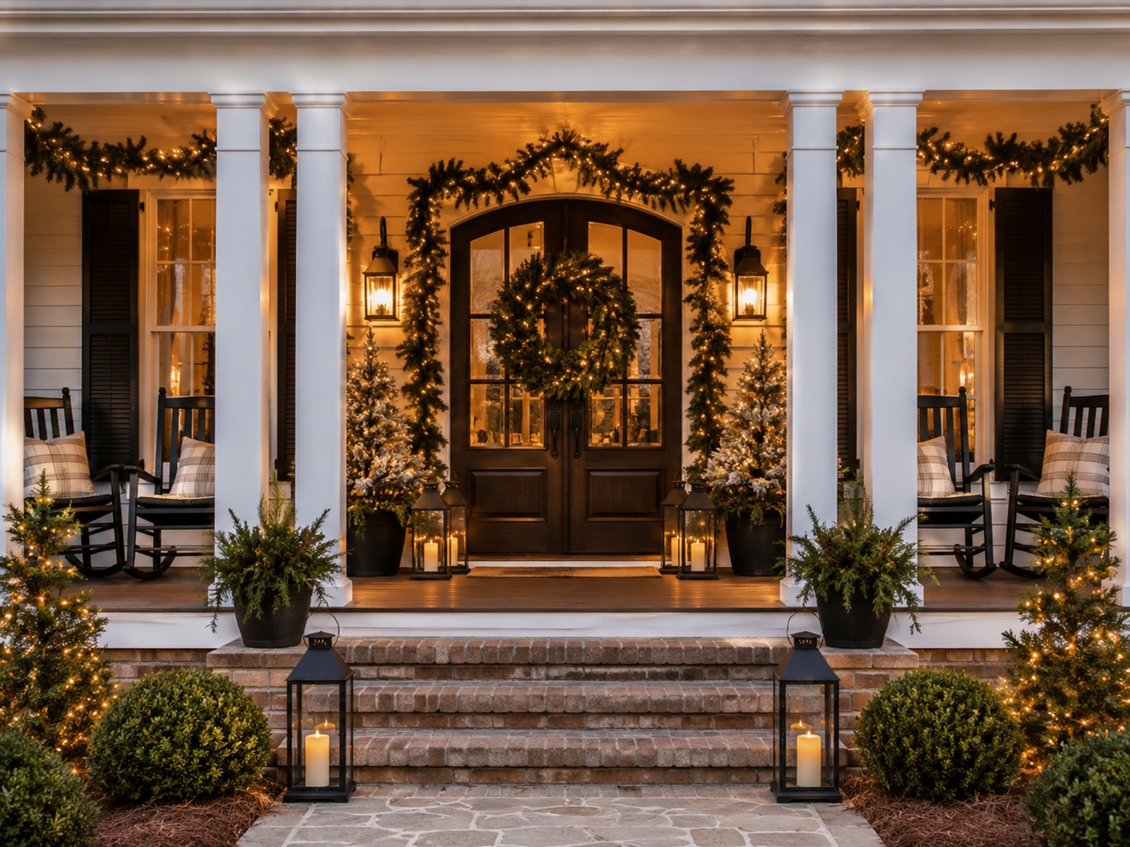Christmas porch decorating in Memphis