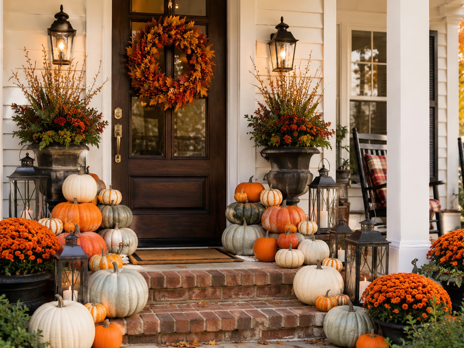 Fall porch decorating in Memphis